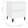vidaXL Κομοδίνο Λευκό 40 x 35 x 50 εκ. από Επεξ. Ξύλο
