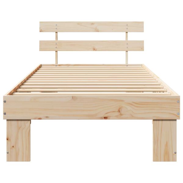 vidaXL Σκελετός Κρεβατιού Καφέ 80 x 200 cm Μασίφ ξύλο πεύκου