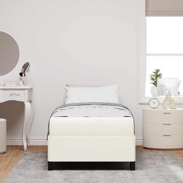 vidaXL Σκελετός Κρεβατιού Κρεμ 90 x 200 cm Βελούδο
