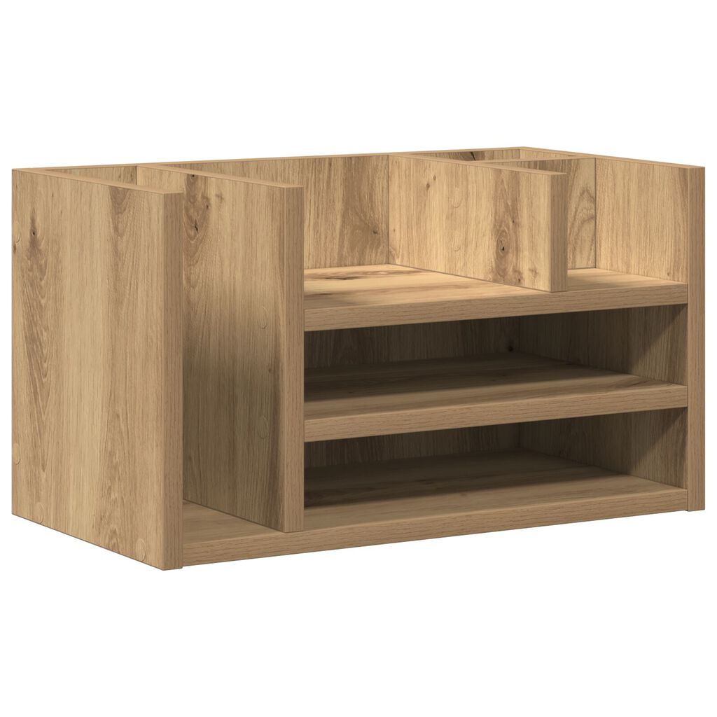vidaXL Οργανωτής Γραφείου Μαύρη Δρυς 44.5x24x25 cm Κατασκευασμένο Ξύλο