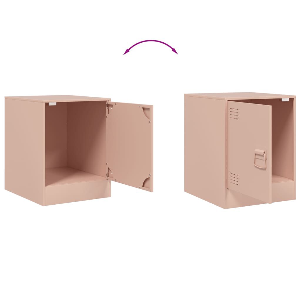 vidaXL Κομοδίνο Ροζ 34,5 x 39 x 44 εκ. από Χάλυβα