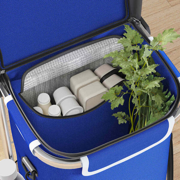 vidaXL Καρότσι Αγορών Μπλε 36.5 x 46.5 x 100.5 εκ Ύφασμα Oxford