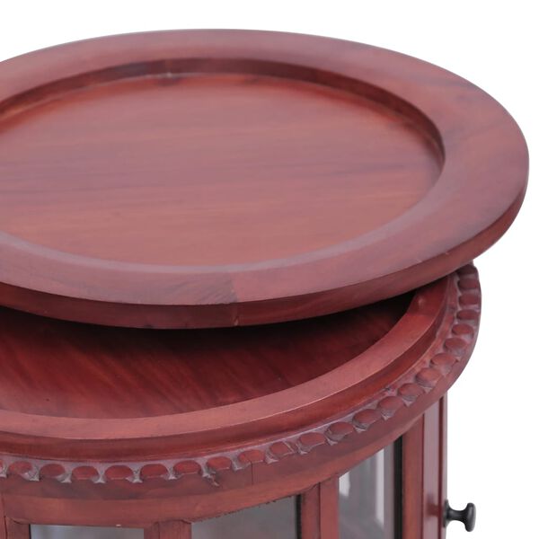 vidaXL Τραπεζάκι Βιτρίνα Καφέ 50 x 50 x 76 εκ. από Μασίφ Μαόνι
