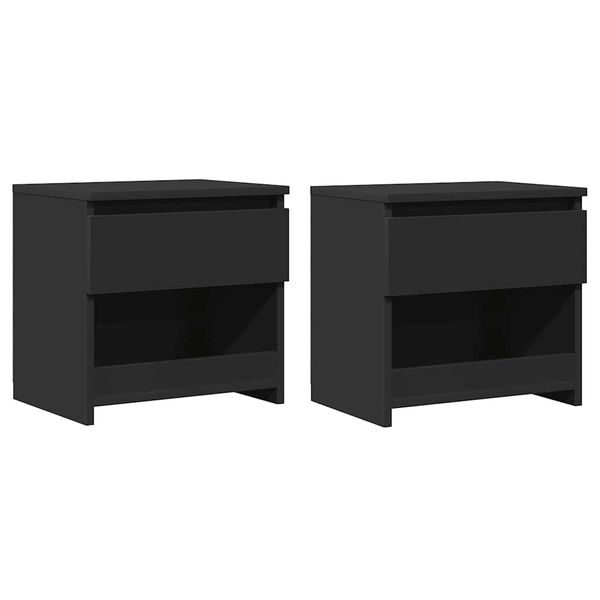 vidaXL Κομοδίνα 2 τεμ. Μαύρα 40 x 30 x 39 εκ. Επεξ. Ξύλο