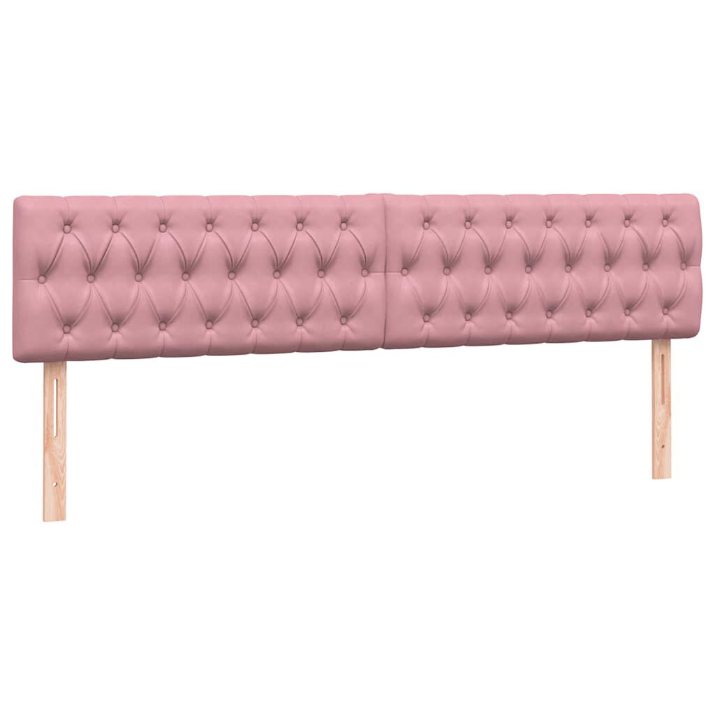 vidaXL Κρεβάτι με στρώματα ροζ 180x220 cm Βελούδινο