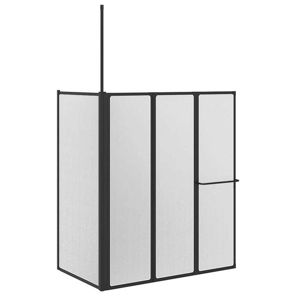 vidaXL Διαχωριστικό ντους Other Μαύρο 120 x 70 x 137 εκ Αλουμίνιο