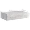 vidaXL Ράφια Τοίχου Συρτάρια 2 τεμ. Γκρι Σκυρ. 40x23,5x10 εκ από MDF