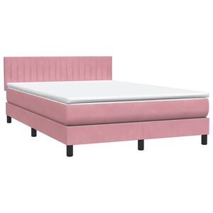 vidaXL Box Spring &kappa;&rho;&epsilon;&beta;ά&tau;&iota; &mu;&epsilon; &sigma;&tau;&rho;ώ&mu;&alpha; &rho;&omicron;&zeta; 140x220 cm &Beta;&epsilon;&lambda;&omicron;ύ&delta;&iota;&nu;&omicron;
