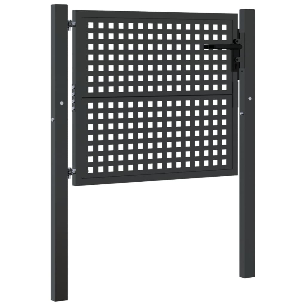 vidaXL Πύλη Κήπου Ανθρακί 105 x 125 εκ. Ατσάλινη