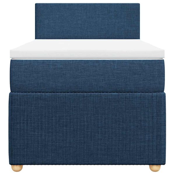 vidaXL Κρεβάτι Boxspring με Στρώμα Μπλε 80x200 εκ. Υφασμάτινο