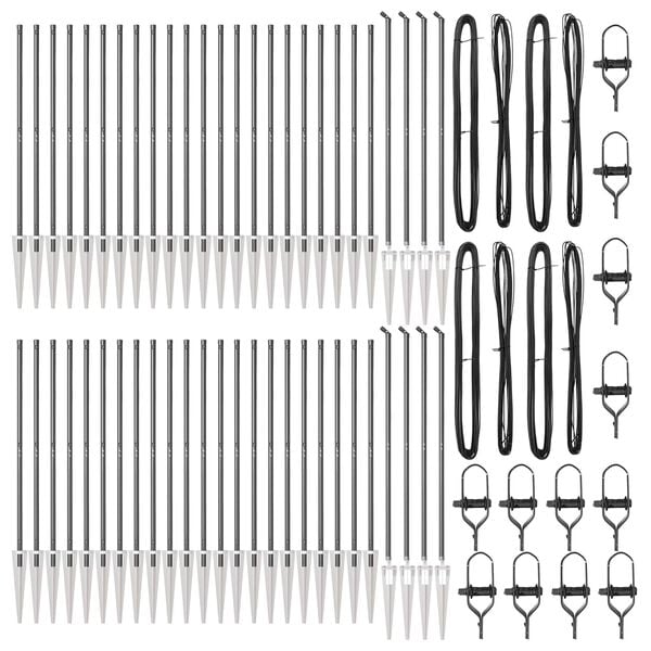 vidaXL Στύλος Περιφράξεων Άλλο 52 pcs Γκρι 3,2 x 3,2 x 140 εκ Ατσάλι