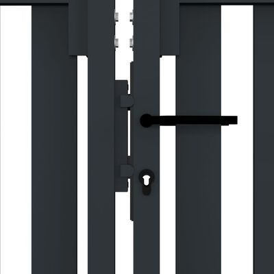 vidaXL Πόρτα Περίφραξης Διπλή Ανθρακί 306 x 175 εκ. Ατσάλινη