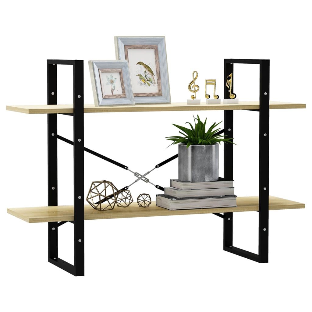 vidaXL Βιβλιοθήκη με 2 Ράφια Sonoma Δρυς 100 x 30 x 70 εκ. Επεξ. Ξύλο