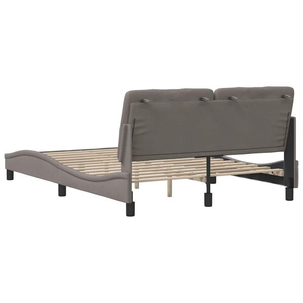 vidaXL Σκελετός Κρεβατιού Χωρίς Στρώμα Taupe 140x190 εκ. Υφασμάτινο