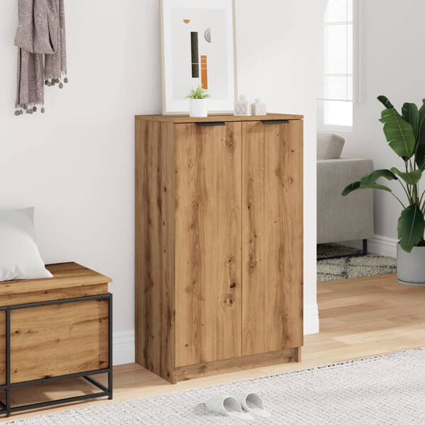 vidaXL Παπουτσοθήκη Αρτισιανή Δρυς 59x35x100,5 εκ. Επεξ. Ξύλο