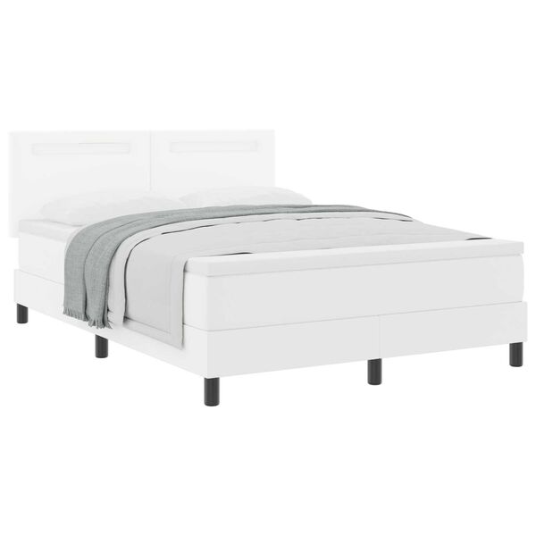 vidaXL Κρεβάτι με Στρώμα με στρώμα Λευκό 160 x 200 cm Τεχνητό δέρμα