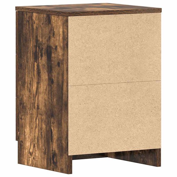 vidaXL Κομοδίνα 2 Τεμ. Καπνιστή Δρυς 38x35x56 εκ. από Επεξεργ. Ξύλο