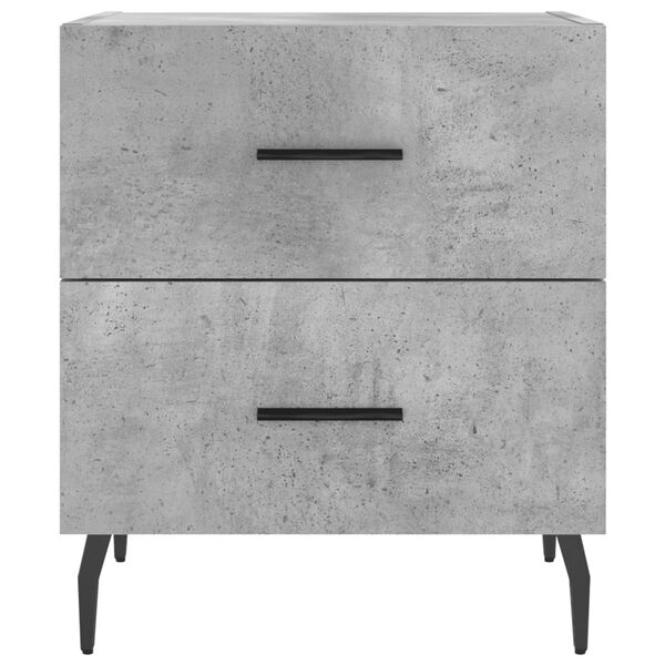 vidaXL Κομοδίνα 2 τεμ. Γκρι Σκυροδεμ. 40 x 35 x 47,5 εκ. Επεξεργ. Ξύλο