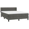 vidaXL Κρεβάτι Boxspring με Στρώμα Σκούρο Γκρι 140x190 εκ. Βελούδινο