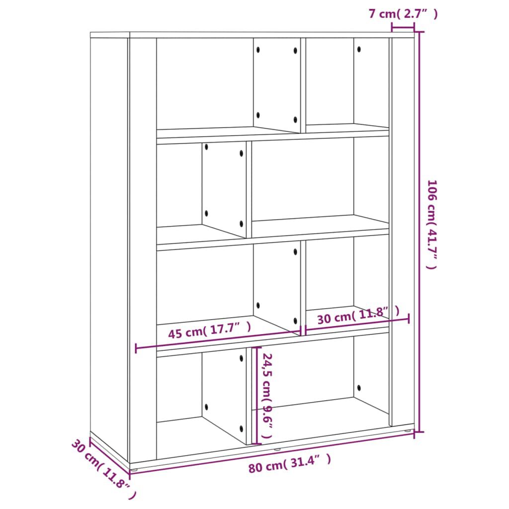 vidaXL Ντουλάπι Γκρι Sonoma 80x30x106 εκ. από Επεξεργασμένο Ξύλο
