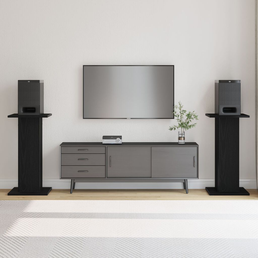vidaXL Σταντ Ηχείων 2 τμχ Μαύρη Δρυς 30x30x60 εκ Φτιαγμένο από Ξύλο