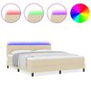 vidaXL Κρεβάτι με ελατήρια με στρώμα Κρεμ 180 x 200 cm ύφασμα