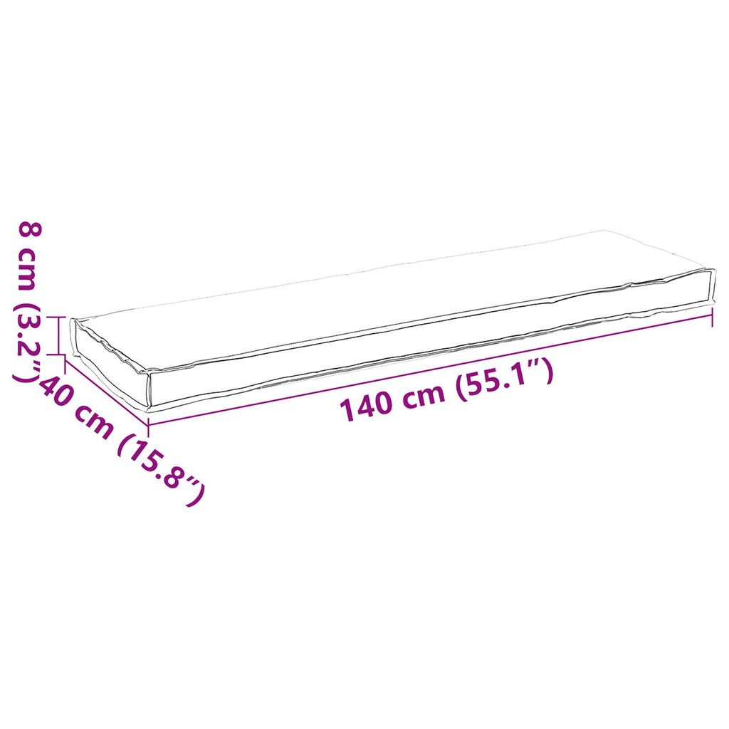 vidaXL Μαξιλάρι Παλέτας για Παγκάκι Ταουπέ 150x40x8 εκ. Ύφασμα Oxford