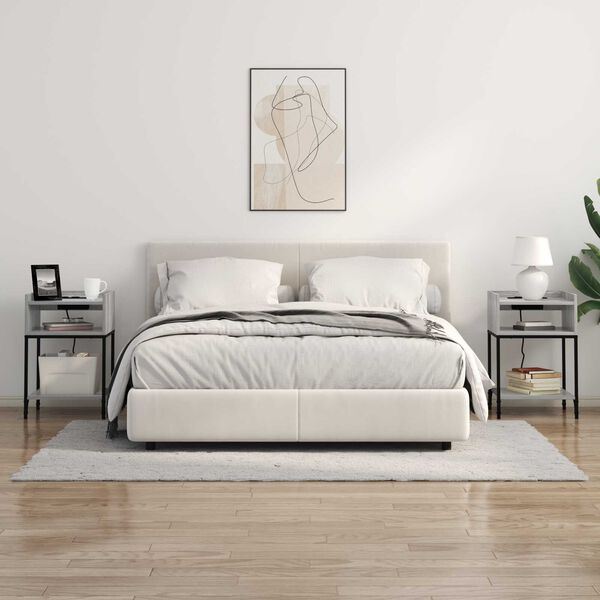 vidaXL Κουτιά Κρεβατοκάμαρας με ράφι 2 pcs Γκρι sonoma 40 x 40 x 61 εκ