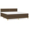 vidaXL Κρεβάτι Boxspring με Στρώμα Σκούρο Καφέ 180x200 εκ Υφασμάτινο