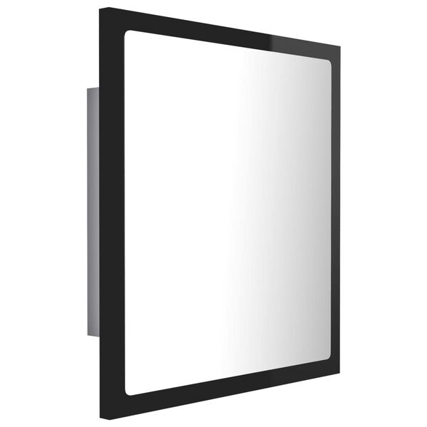 vidaXL Καθρέφτης Μπάνιου με LED Γυαλ. Μαύρο 40x8,5x37 εκ. Ακρυλικός