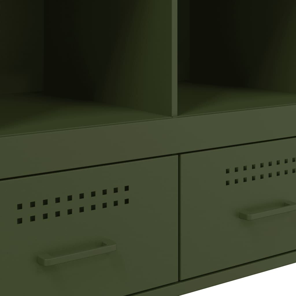 vidaXL Ντουλάπι Πράσινο Λαδί 68x39x101,5 εκ. από Ατσάλι