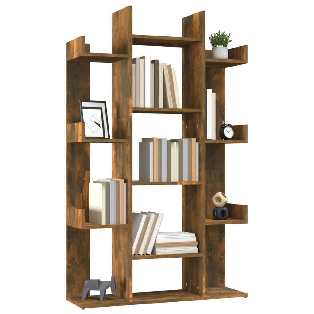 vidaXL Βιβλιοθήκη Καπνιστή Δρυς 86x25,5x140 εκ. από Επεξεργασμένο Ξύλο