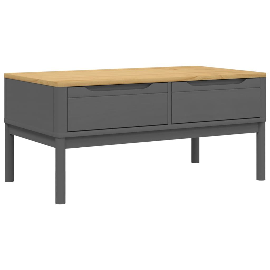 vidaXL Τραπεζάκι Σαλονιού FLORO Γκρι 99x55,5x45 εκ. Μασίφ Πεύκο