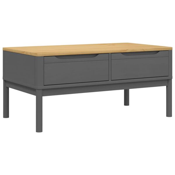 vidaXL Τραπεζάκι Σαλονιού FLORO Γκρι 99x55,5x45 εκ. Μασίφ Πεύκο