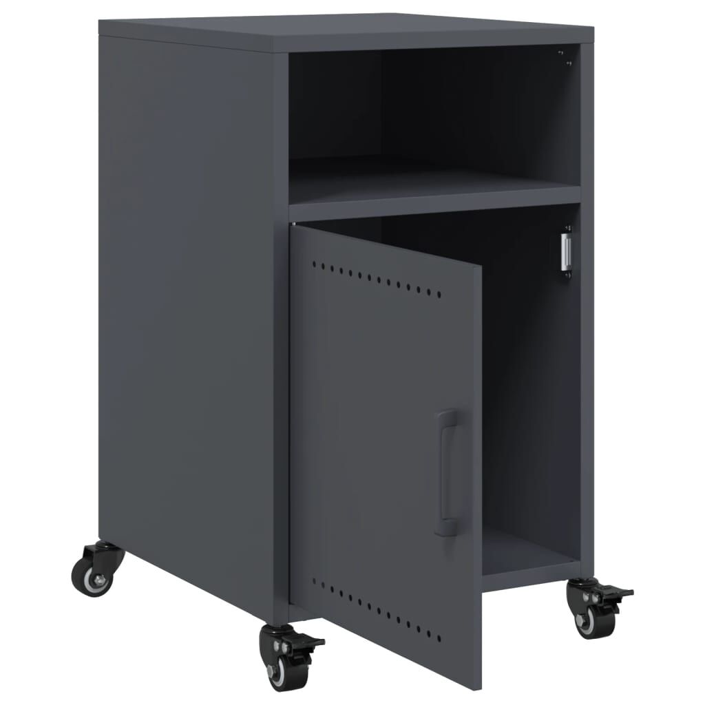 vidaXL Κομοδίνο Ανθρακί 36x39x59 εκ. από Χάλυβα