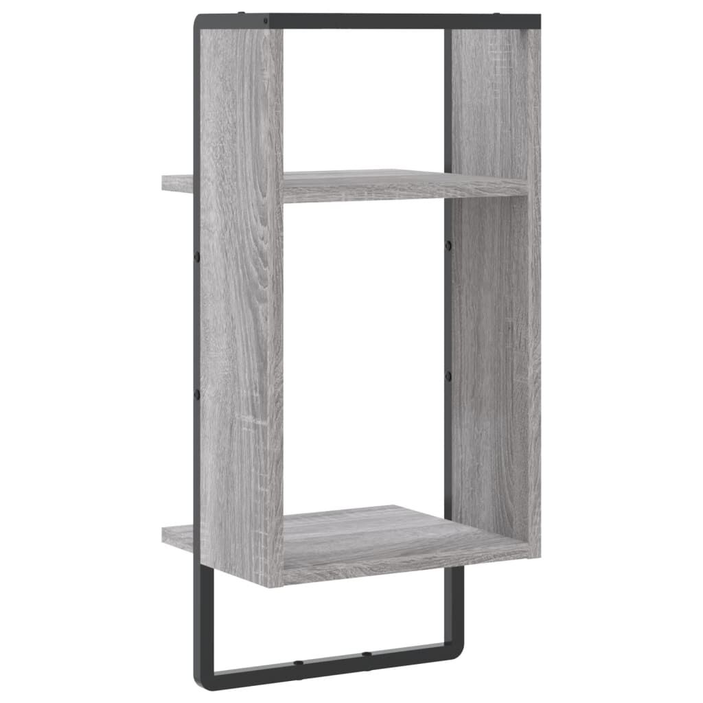 vidaXL Ράφι Τοίχου με Μπάρα Γκρι Sonoma 30 x 25 x 65 εκ.