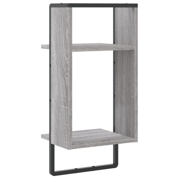 vidaXL Ράφι Τοίχου με Μπάρα Γκρι Sonoma 30 x 25 x 65 εκ.