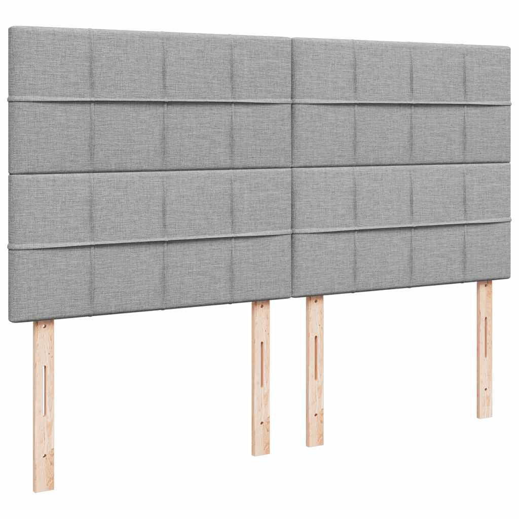 vidaXL Κρεβάτι Boxspring με Στρώμα Ανοιχτό Γκρι 180x200 εκ. Υφασμάτινο