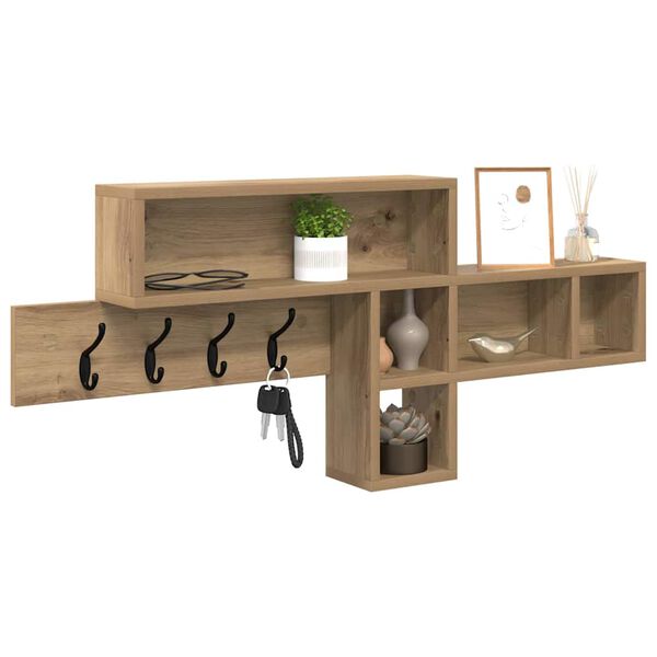 vidaXL &Tau;&omicron;ί&chi;&omicron;&upsilon; &Kappa;&rho;&epsilon;&mu;ά&sigma;&tau;&rho;&alpha; &mu;&epsilon; &rho;ά&phi;&iota; Artisan Oak 100 x 12 x 43,5 &epsilon;&kappa;