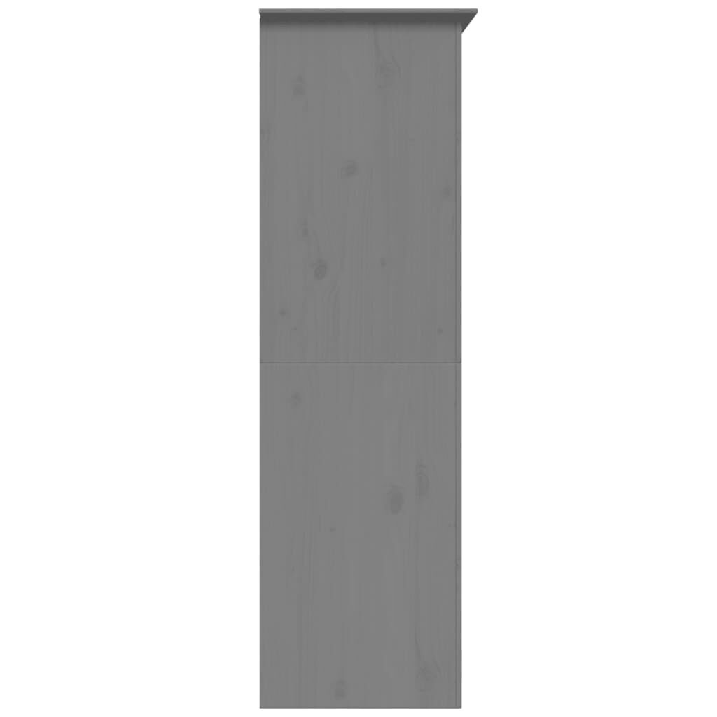 vidaXL Ντουλάπα BODO Γκρι 99x53,5x173 εκ. από Μασίφ Ξύλο Πεύκου
