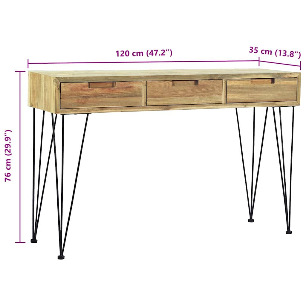 vidaXL Τραπέζι Κονσόλα 120 x 35 x 76 εκ. από Μασίφ Ξύλο Teak
