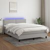 vidaXL &Kappa;&rho;&epsilon;&beta;ά&tau;&iota; Boxspring &mu;&epsilon; &Sigma;&tau;&rho;ώ&mu;&alpha; & LED &Alpha;&nu;.&Gamma;&kappa;&rho;&iota; 140x190&epsilon;&kappa;. &Upsilon;&phi;&alpha;&sigma;&mu;ά&tau;&iota;&nu;&omicron;