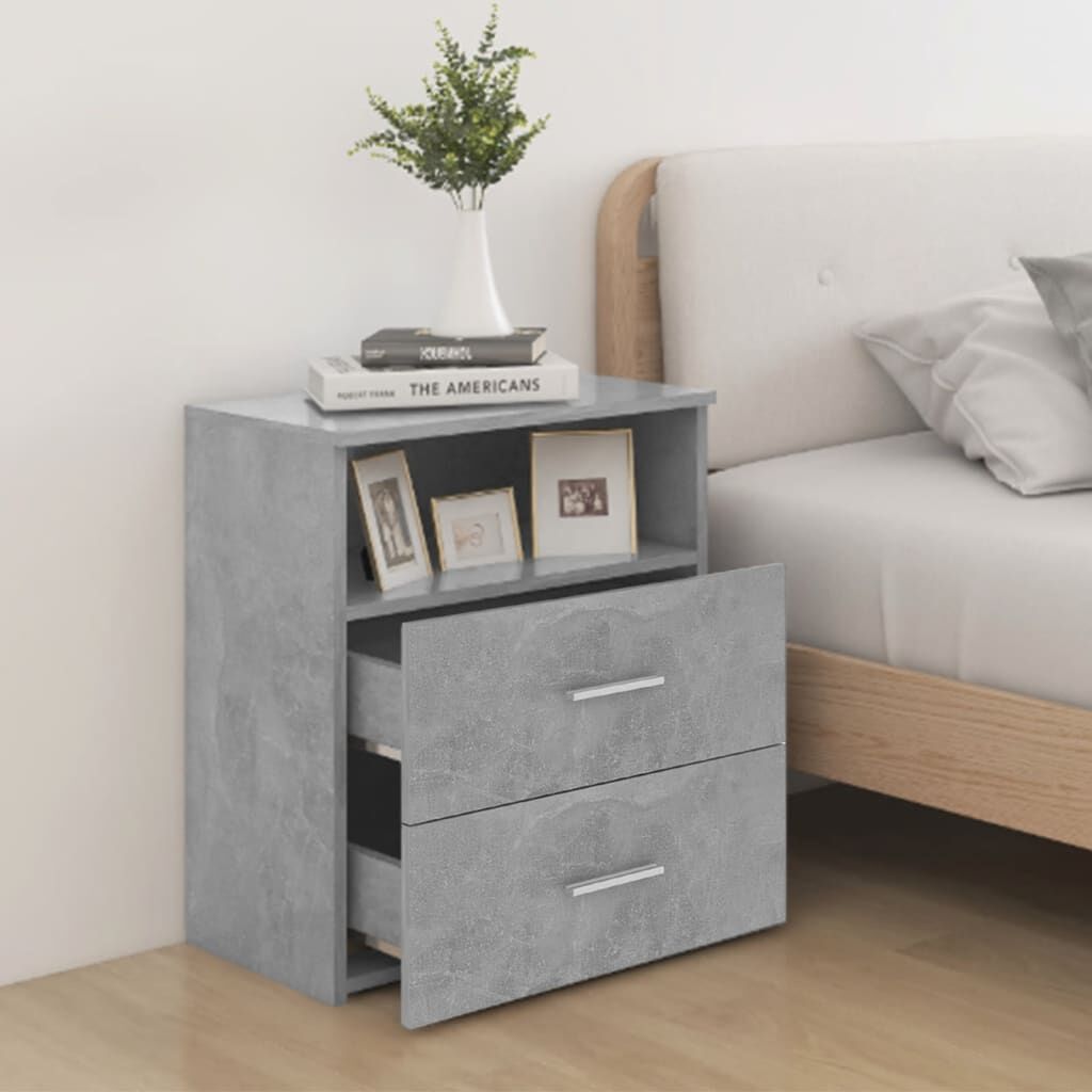 vidaXL Κομοδίνο Γκρι Σκυροδέματος 50 x 32 x 60 εκ.