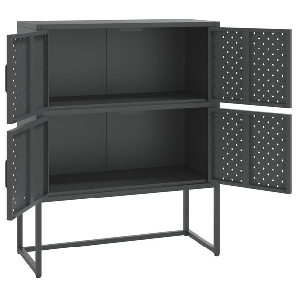 vidaXL Ντουλάπι Ανθρακί 80 x 35 x 100 εκ. από Ατσάλι