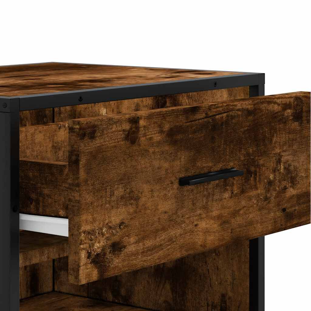vidaXL Παπουτσοθήκη Καπνιστή Δρυς 48x38x97,5 εκ. Επεξεργασμένο Ξύλο