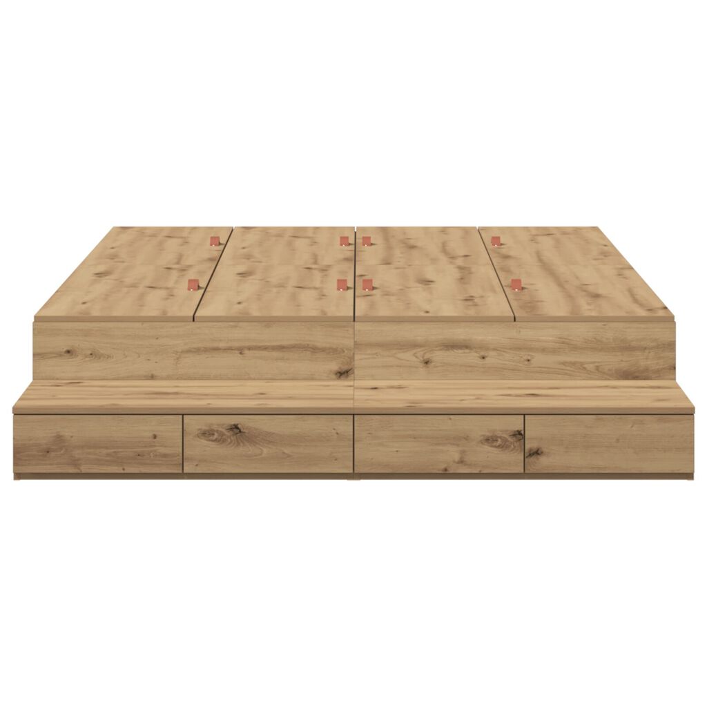 vidaXL Κρεβάτι αποθήκευσης Artisan Oak 140x190 εκ.