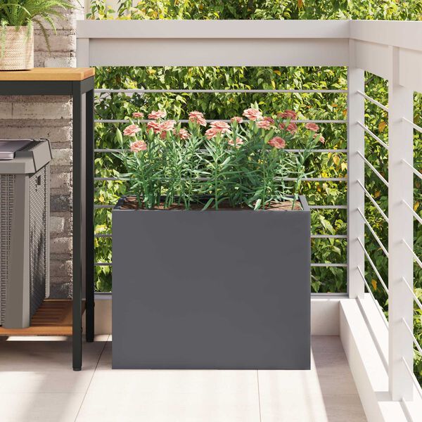vidaXL Γλάστρα Κήπου Ανθρακί 50 x 32 x 40 εκ Κρύα έλαση από χάλυβα