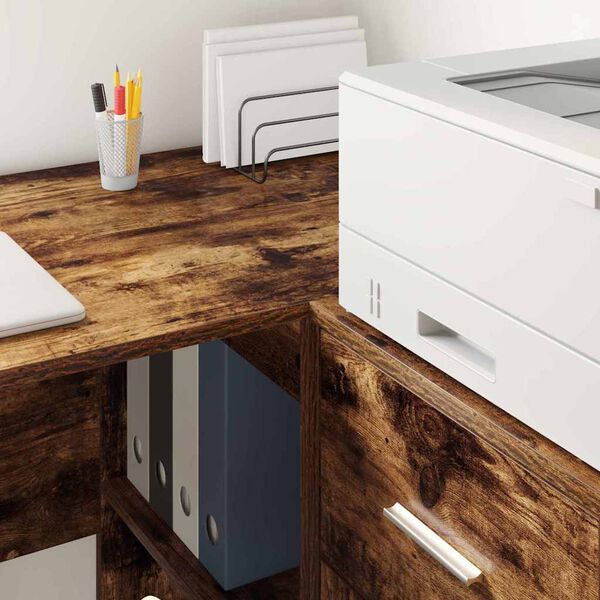 vidaXL Γραφείο Καπνιστό Δρύς 102 x 50 x 75 εκ Επεξεργασμένο ξύλο