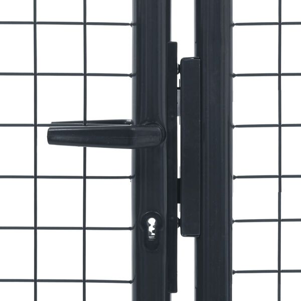 vidaXL Πόρτα Περίφραξης με Πλέγμα Γκρι 400 x 125 εκ. Γαλβαν. Χάλυβας
