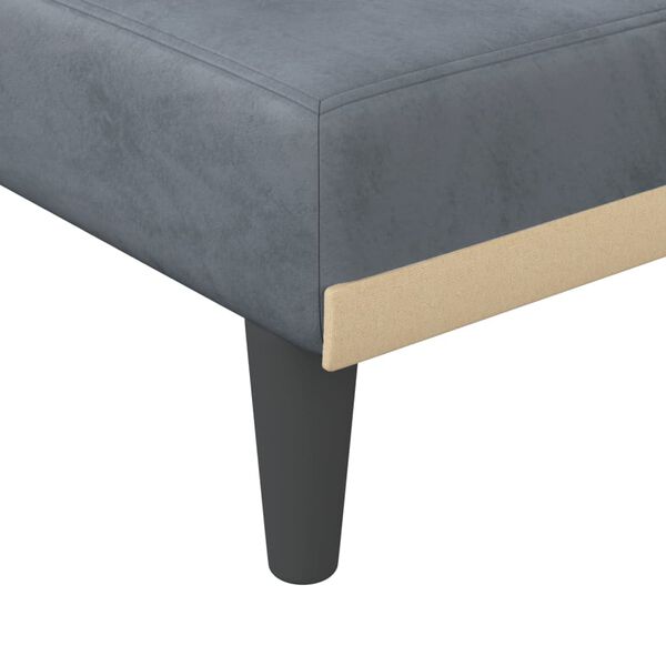 vidaXL Καναπές Κρεβάτι Γωνιακός Σκ. Γκρι 271 x 140 x 70 εκ. Βελούδινος